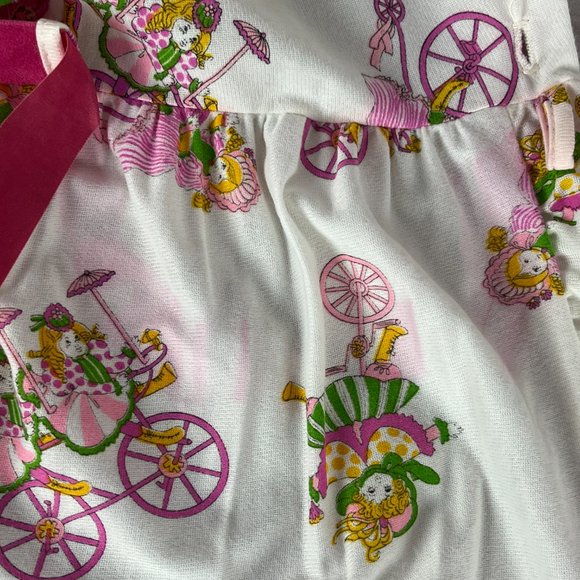 NWT Vintage Isaacson Carrio Girls Size 2T Sleepwear Set Gown & Robe Girl Bicycle - Picture 11 of 11